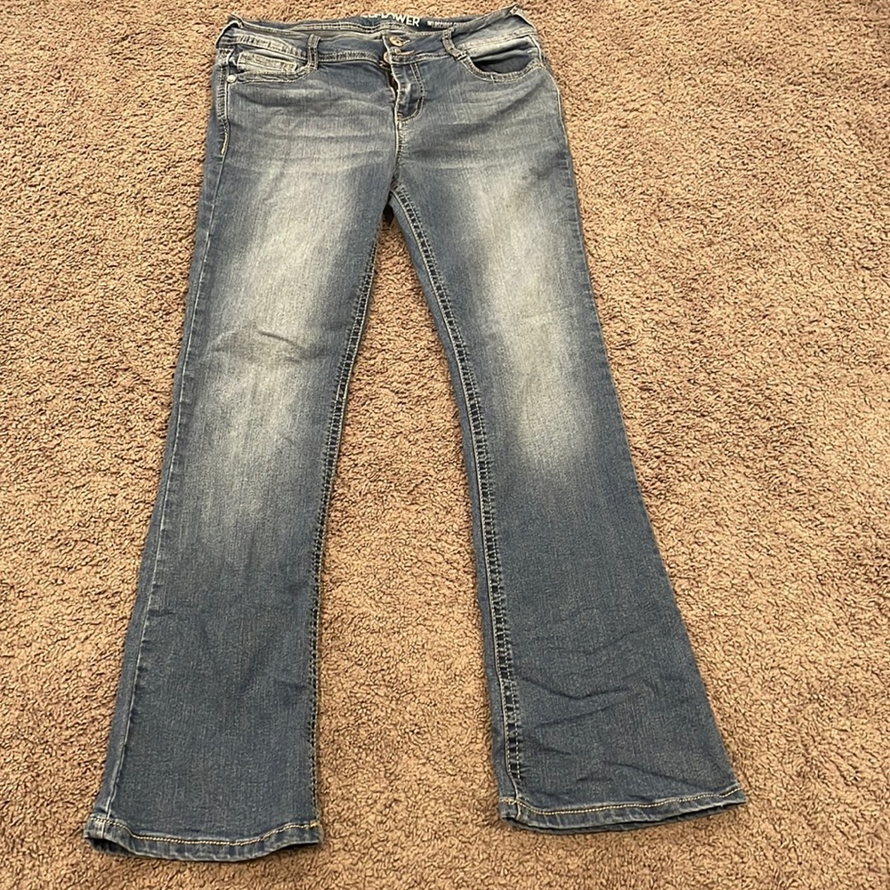 Blue boot-cut jeans